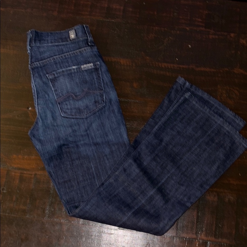 7 For All Mankind Dark Blue Straight Jeans